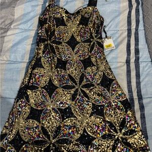 Kensie Multicolor Sequin Floral Dress